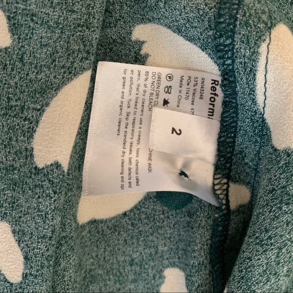 WORN ONCE Reformation Green Splatter Sigmund Dress - Picture 5 of 5